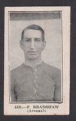 Trade card, Bunsen, Famous Figures Series, type card, no 608, F Bradshaw, Arsenal (some sl marks