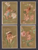 Trade cards, Liebig, Cherubs III (With flowers), ref. S27 (set, 6 cards) (gd)