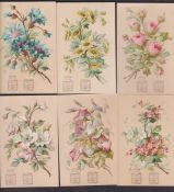 Trade cards, Liebig, Flowers I, ref. S45 (set, 6 cards) (gd)