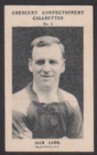 Trade card, Crescent Confectionery, Sportsmen, type card, Footballer, no 3, Jack Carr, Blackpool