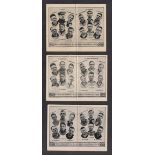 Trade cards, Barratt's, Football Team Folders, Wolverhampton Wanderers, three cards, 1932, 1933 &