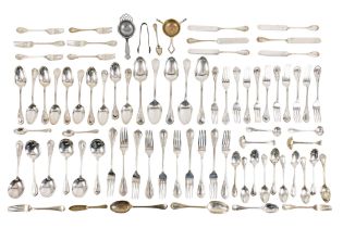 A quantity of silverplated flatware - including table and dessert forks and spoons, together with
