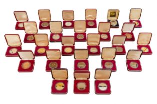 Sixteen various silver and silver gilt swimming medals - Greater London Sports Championships,