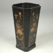 EBONISED AND GILT DECORATED UMBRELLA STAND