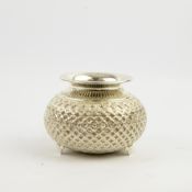 AN INDIAN WHITE METAL VASE
