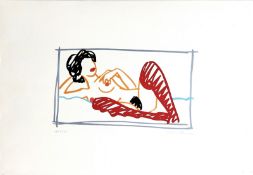 TOM WESSELMANN (1931-2004), D’Après.  Fast Sketch Red Stocking Nude. 