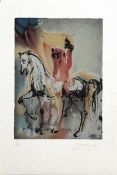 Salvador DALI (1904-1989), D’APRES.  Le chevalier chrétien, de la série les chevaux daliniens. 