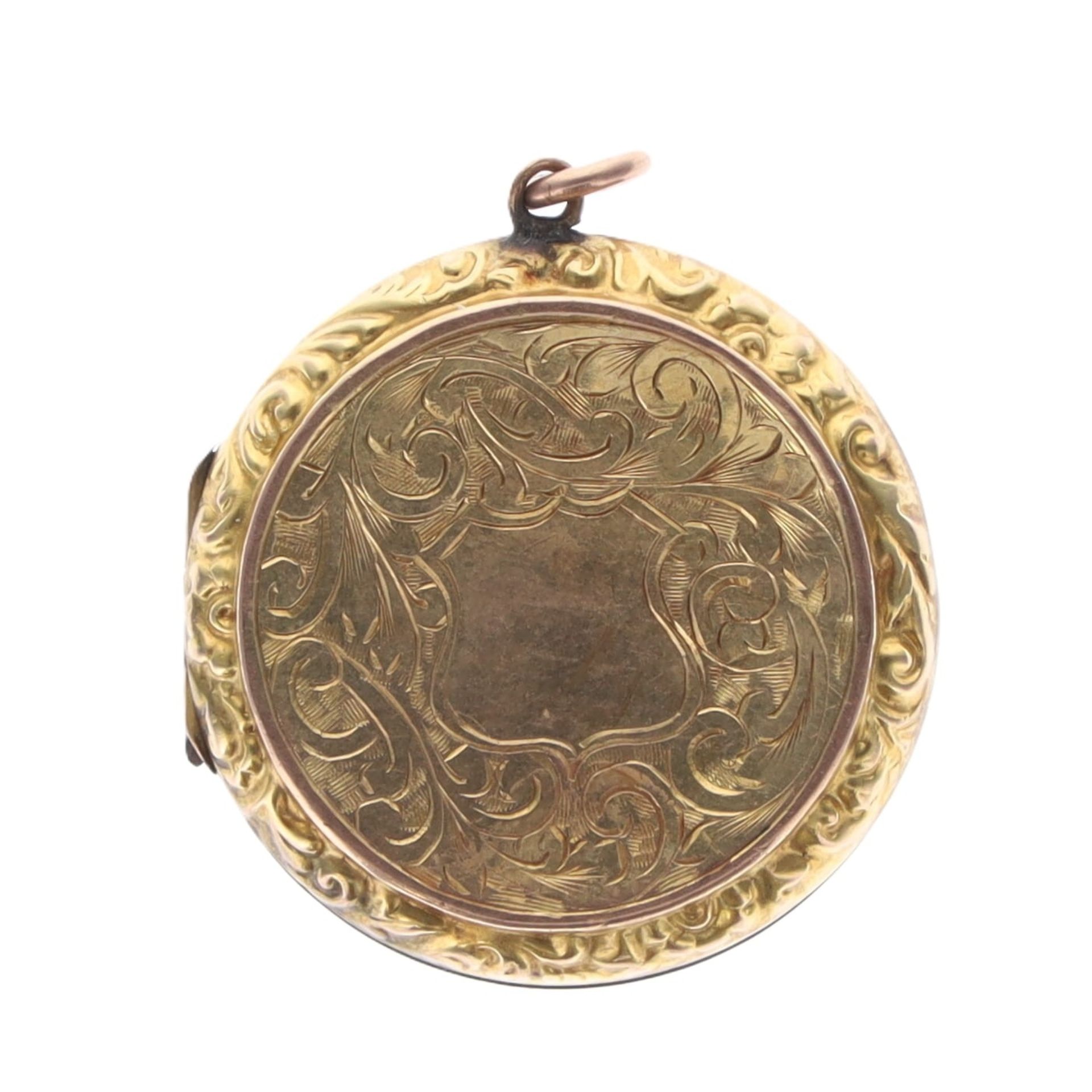 Gold Back & Front Locket Pendant, 6.5g