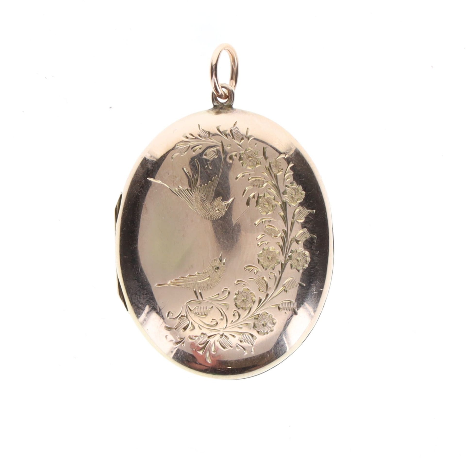 9ct Gold Back and Front Locket Pendant with Aesthetic Design, 6.8g
