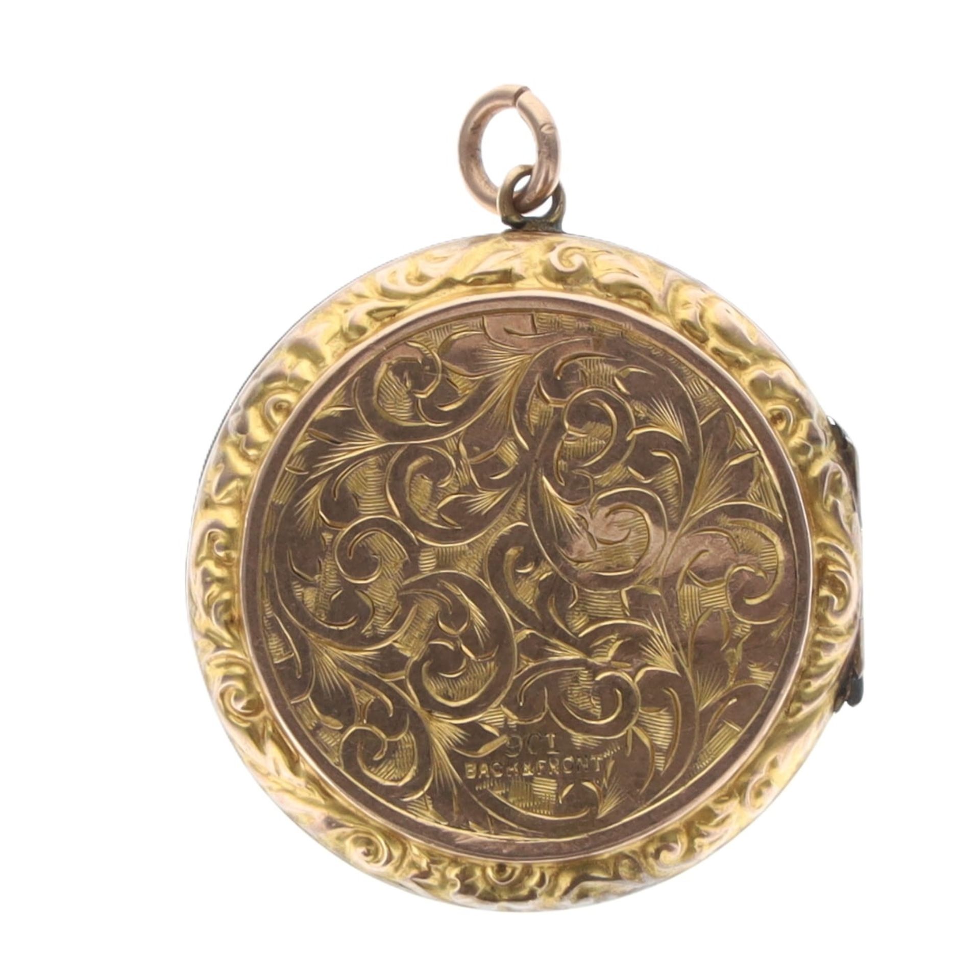 Gold Back & Front Locket Pendant, 6.5g - Image 2 of 4