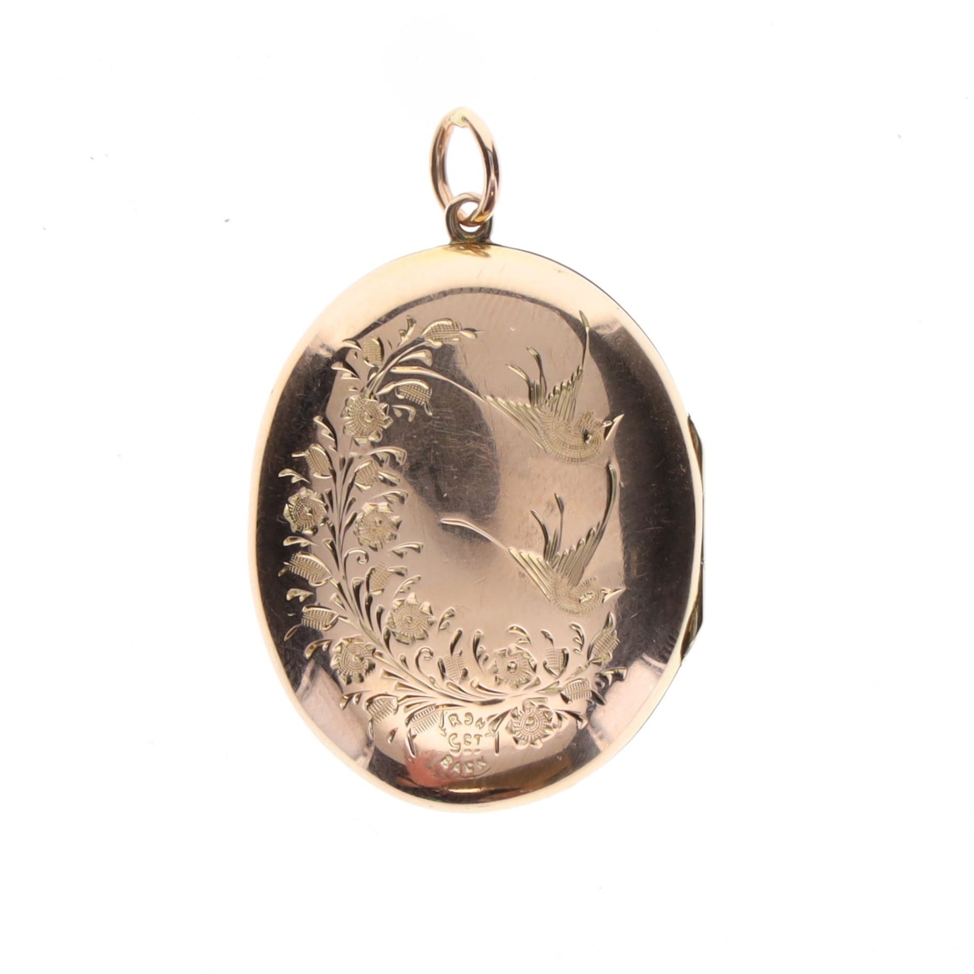 9ct Gold Back and Front Locket Pendant with Aesthetic Design, 6.8g - Image 2 of 3