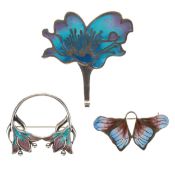 Celtic Enamel Silver Jewellery Collection including Norman Grant, Carrick, 18.7g