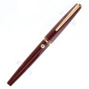 Montblanc - Classic Burgundy Fountain Pen, 14ct Gold Nib