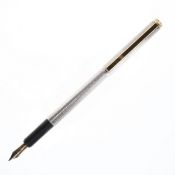 Dunhill - Silver Plated Fountain Pen, 14ct Gold Nib
