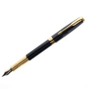 Parker - Sonnet Black Lacquer Fountain Pen, 18ct Gold Nib