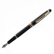 Montblanc - Meisterstuck Black Fountain Pen, 14ct White Gold Nib