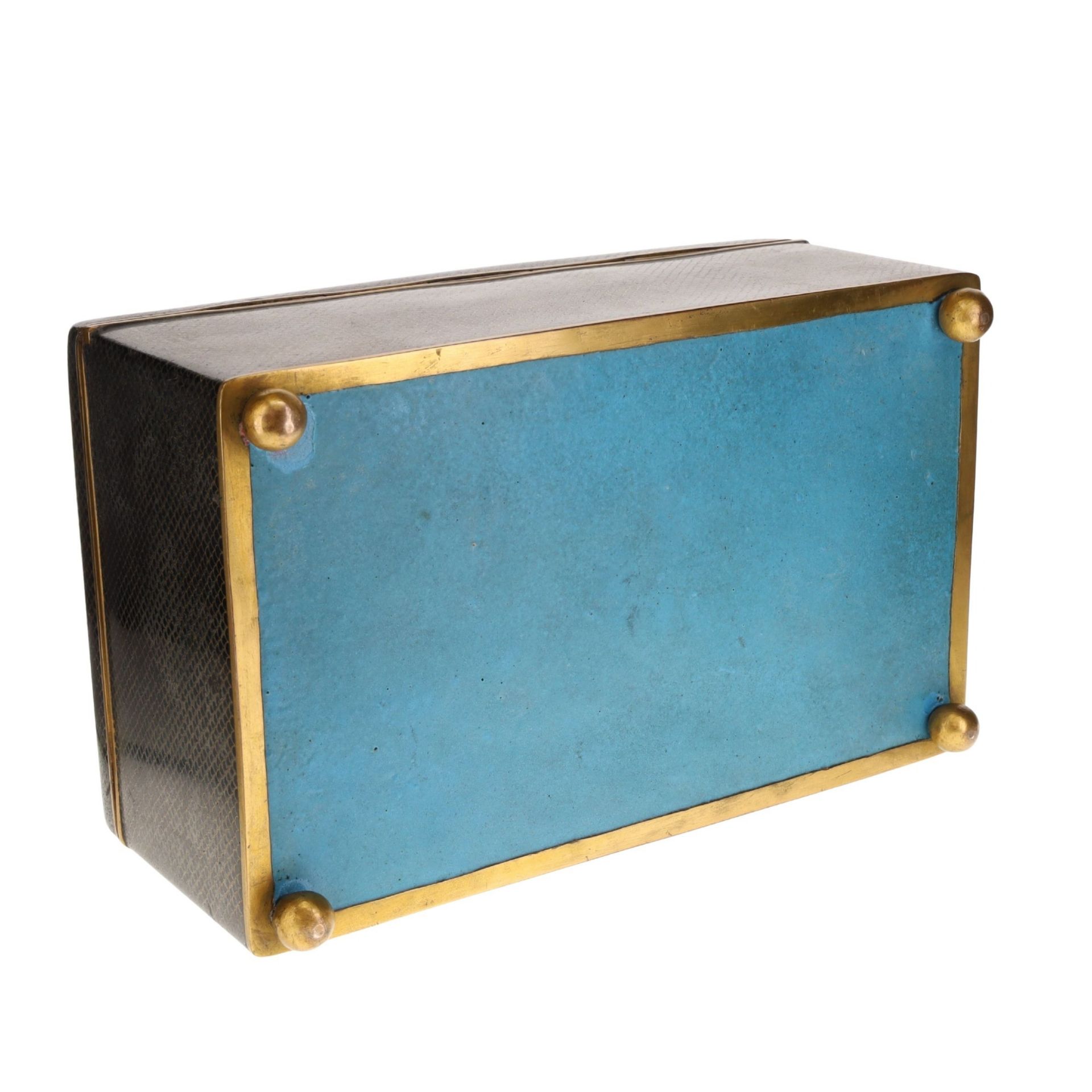 Antique Fish Scale Design Cloisonne Enamel Box - Image 2 of 7