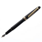 Montblanc - Meisterstuck Black Fountain Pen, 14ct White Gold Nib