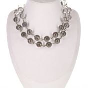 Antique Art Deco Pool of Light Rock Crystal Necklace with Silver Clasp, 125g