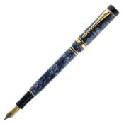 Parker - Duofold International Blue Marble Fountain Pen, 18ct Gold Nib