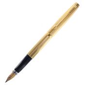 Parker - 75 Gold Plated Cased Fountain Pen, 14ct Gold Nib