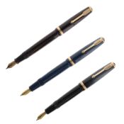 Parker - Duofold Fountain Pen Collection, 14ct Gold Nibs