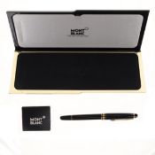Montblanc - Meisterstuck Black Fountain Pen, 14ct White Gold Nib