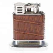 Dunhill - Silver Tone Crocodile Table Lighter