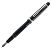 Montblanc - Meisterstuck Black Fountain Pen, 14ct White Gold Nib