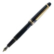Montblanc - Meisterstuck Black Fountain Pen, 14ct White Gold Nib