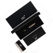 Montblanc - Meisterstuck Solitaire Doue Black Fountain Pen, Silver Cap, 18ct Gold Nib