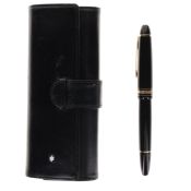 Montblanc - Meisterstuck Black Fountain Pen, 14ct White Gold Nib