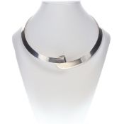 Sterling Silver 1990s Georg Jensen Torque Necklace, with Box, 53g