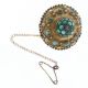 Antique Turquoise Gold Front Brooch, 8.8g - Bild 1 aus 2