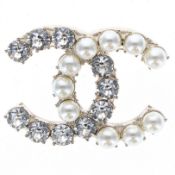 Vintage Chanel Double C Brooch, Signed