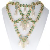 Christian Dior By John Galliano Enamel and Pearl Garland Chandelier Necklace, 2001
