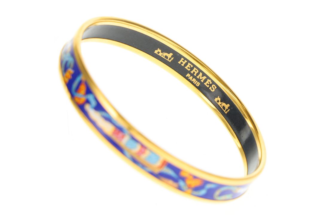 Vintage Hermes Enamel Bangle in Original Box - Bild 3 aus 3
