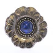 Georg Jensen #189 Lapis Lazuli Sterling Silver Floral Brooch, 9g