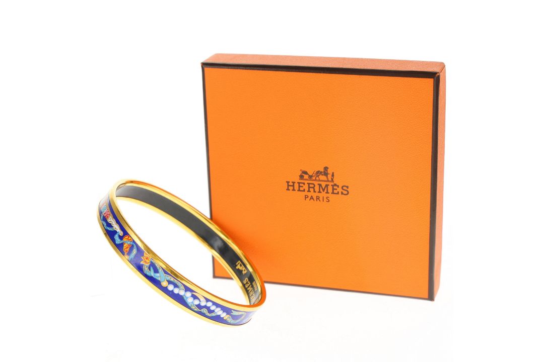 Vintage Hermes Enamel Bangle in Original Box - Bild 1 aus 3