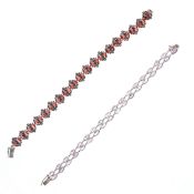 Silver Stone Set Bracelets including Amethyst, Marcasite, 54.5g
