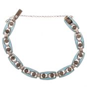 Antique Marius Hammer Silver Enamel Panel Bracelet, 12.4g