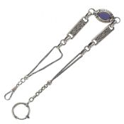 Antique Edwardian Albertina Silver Watch Guard Chain, 26.5g