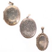 Silver Locket Pendant Collection including Etched, Foliate, 33g