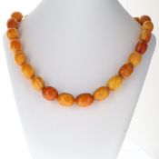 Antique Amber Butterscotch Necklace, 39.6g