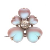 Antique Saphiret Floral Brooch