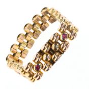Ruby 1/5 Rolled 9ct Gold Bracelet, 38.9g