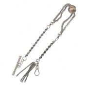Antique Silver Albertina Watch Chain with Tassel, 9.5g