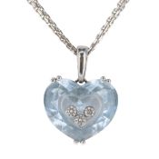 Chopard 'So Happy Heart' Diamond and Facet-Cut Glass 18ct White Gold Pendant Necklace, 12g