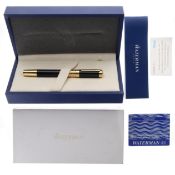 Waterman - Elegance Black GT Fountain Pen, 18ct Gold Nib, Boxed