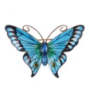 Antique John Atkins and Sons Silver Enamel Butterfly Brooch, 17.4g
